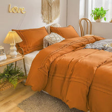 Load image into Gallery viewer, Mustard Ruched Duvet Cover