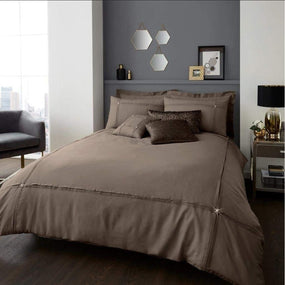 Brown Pleated Duvet Cover