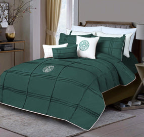 Teal Embroidered & Corded Duvet Cover Set