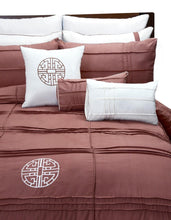 Load image into Gallery viewer, Terracotta Embroidered & Corded Duvet Cover Set