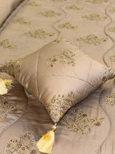 Load image into Gallery viewer, Mahal e-Reet — Dark Beige Chicken Kari Bridal Bedsheet Set (8-Piece)