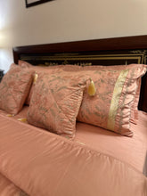 Load image into Gallery viewer, Gul-e-Bahaar — Peach Chicken Kari Bridal Bedsheet Set (8-Piece)