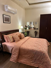 Load image into Gallery viewer, Gul-e-Bahaar — Peach Chicken Kari Bridal Bedsheet Set (8-Piece)