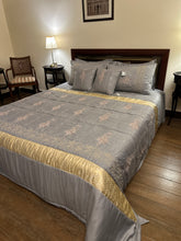 Load image into Gallery viewer, Rang-e-Rakh — Gray Chicken Kari Bridal Bedsheet Set (8-Piece)