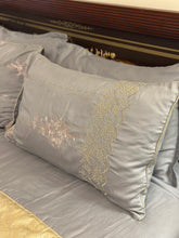 Load image into Gallery viewer, Rang-e-Rakh — Gray Chicken Kari Bridal Bedsheet Set (8-Piece)