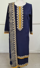 Load image into Gallery viewer, Blue Jacquard Classic Embroidered 3pc