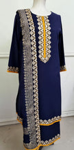 Load image into Gallery viewer, Blue Jacquard Classic Embroidered 3pc