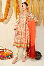 Load image into Gallery viewer, Ethnic Block Printed Panel Angrakha 3pc