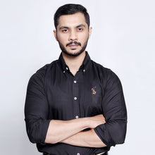 Load image into Gallery viewer, Black Small Horse Brown Men's Casual Shirt