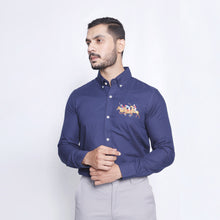 Load image into Gallery viewer, Blue 3 Horses Men's Shirt