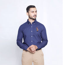 Load image into Gallery viewer, Blue Brown Horse Men's Casual Shirt