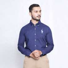 Load image into Gallery viewer, Blue Small Blue Horse Men's Casual Shirt