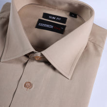 Load image into Gallery viewer, Brown Plain Dress Shirt