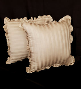Beige frill cushion cover