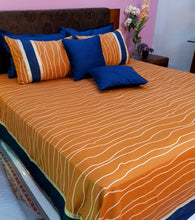 Load image into Gallery viewer, Rust & Blue King Bedsheet