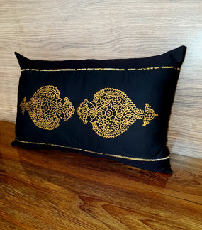 Black & gold sham cushion Cover