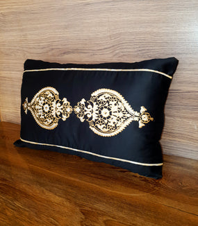 Black & gold silver sham cushion Cover