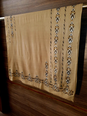Beige Lari Border Stole