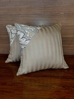 Beige Striped Cushions Cover
