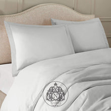 Load image into Gallery viewer, Light Grey Cotton satin King Size Bed Sheets