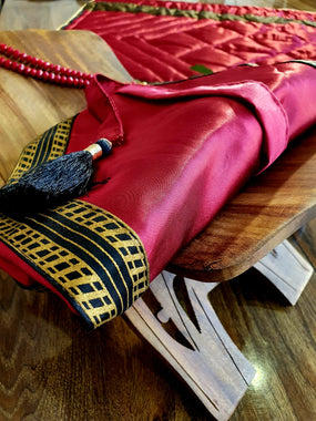 Maroon Silk Prayer Mat