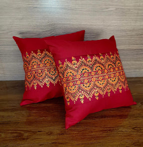 Red Zeen Cushion Cover
