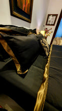 Load image into Gallery viewer, Black and Gold  Embroidered Bridal Bedsheet set
