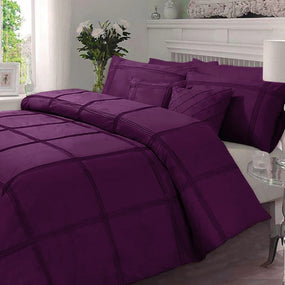 Purple Pleated Duvet Cover