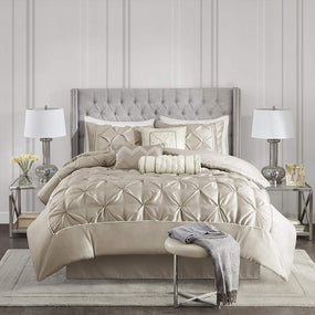 Ivory Pintuck Duvet Cover