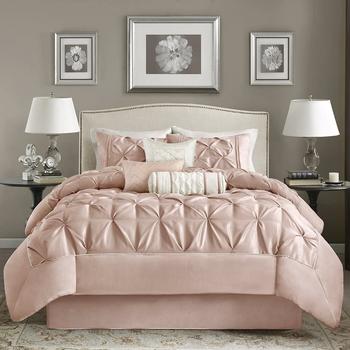 Baby Pink Pintuck Duvet Cover