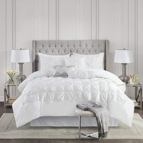 White Pintuck Duvet Cover