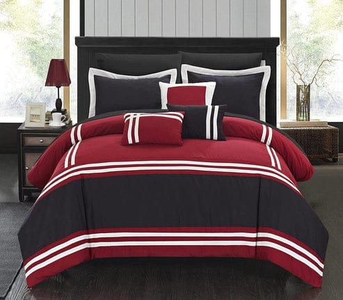 Red & Black Striped Duvet Cover