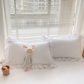 White Ruffle Lace Duvet Cover