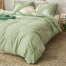 Load image into Gallery viewer, Light Green Ruched Duvet Cover
