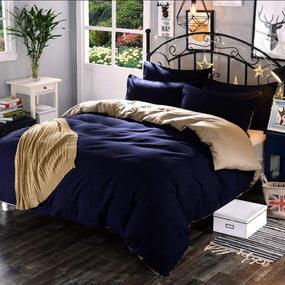 Dark Blue & Beige Duvet Cover