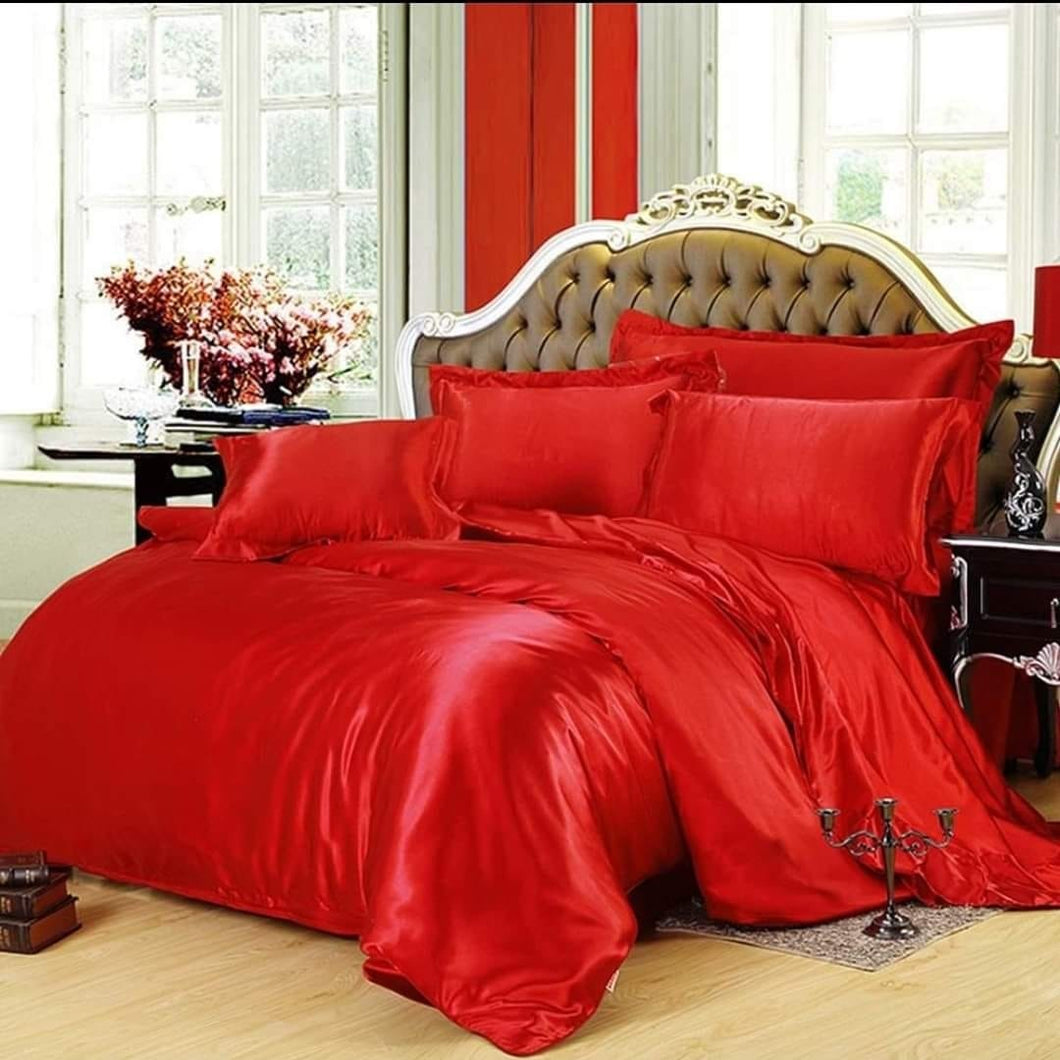 Red Silk Duvet Cover