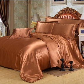 Light Brown Silk Duvet Cover