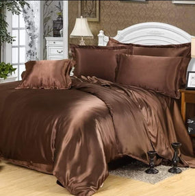 Dark Brown Silk Duvet Cover