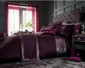 Purple Sequins Bridal Bedding Set