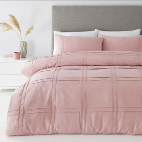 Light Pink Box Pleated Duvet Cover