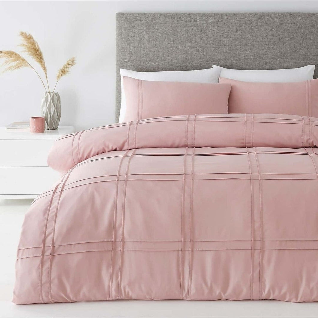 Light Pink Box Pleated Duvet Cover