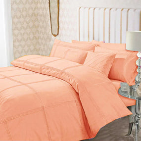 Peach Box Pleated Duvet Cover