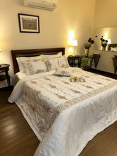 Load image into Gallery viewer, Nikkah Noor — White &amp; Gold Chicken Kari Bridal Set (8-Piece)
