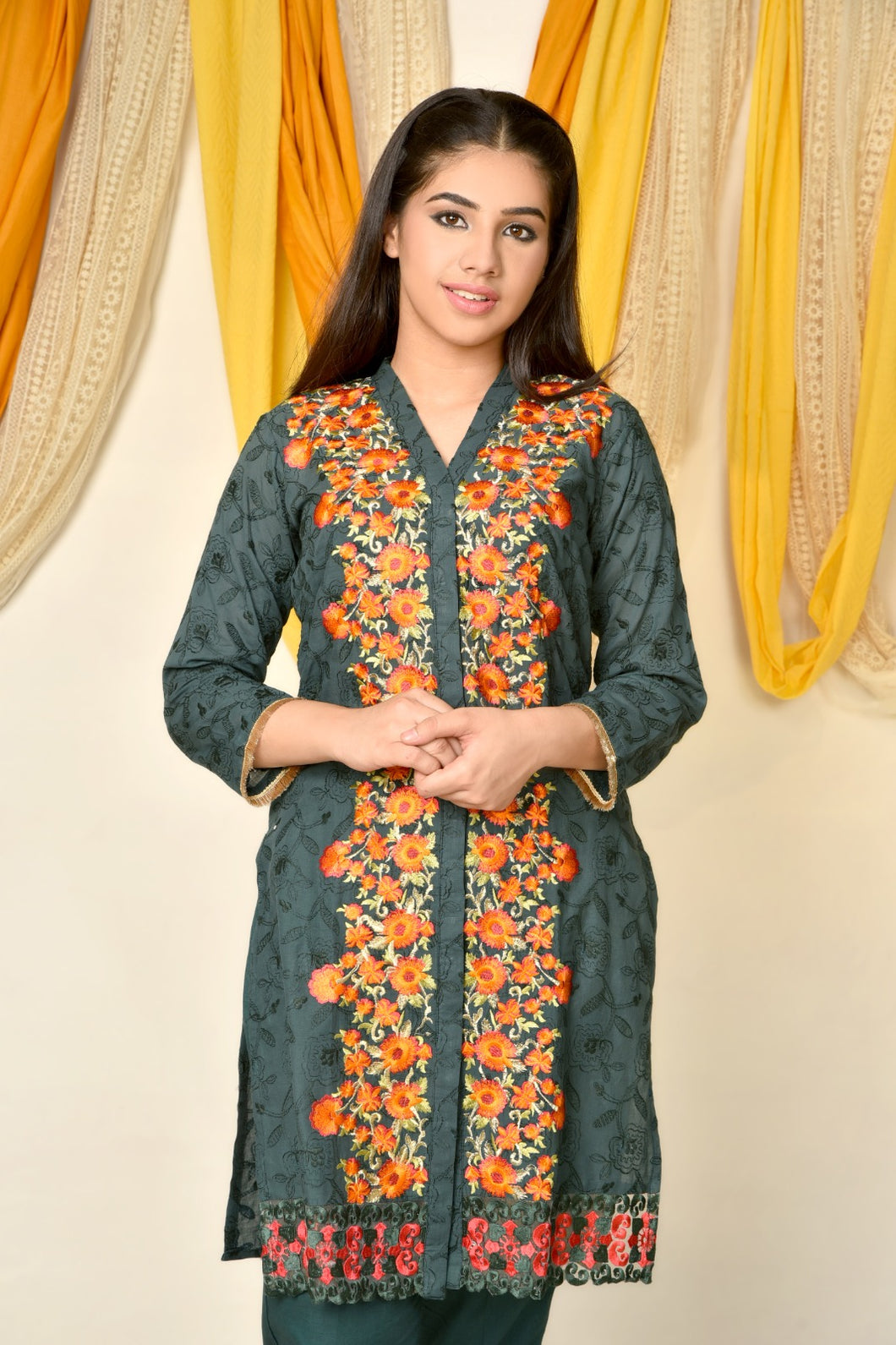 Mongia Chikan Front Embroidered