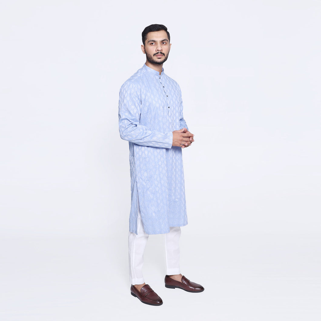 Sky Blue Embroidered Kurta