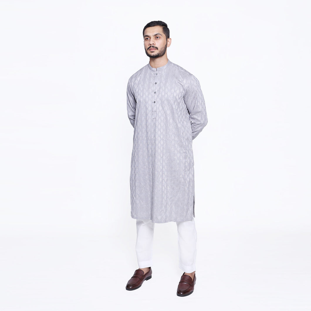 Grey Embroidered Kurta