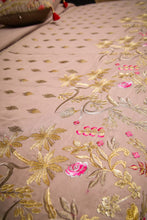 Load image into Gallery viewer, Beige Embroidered Bridal Bedsheet set
