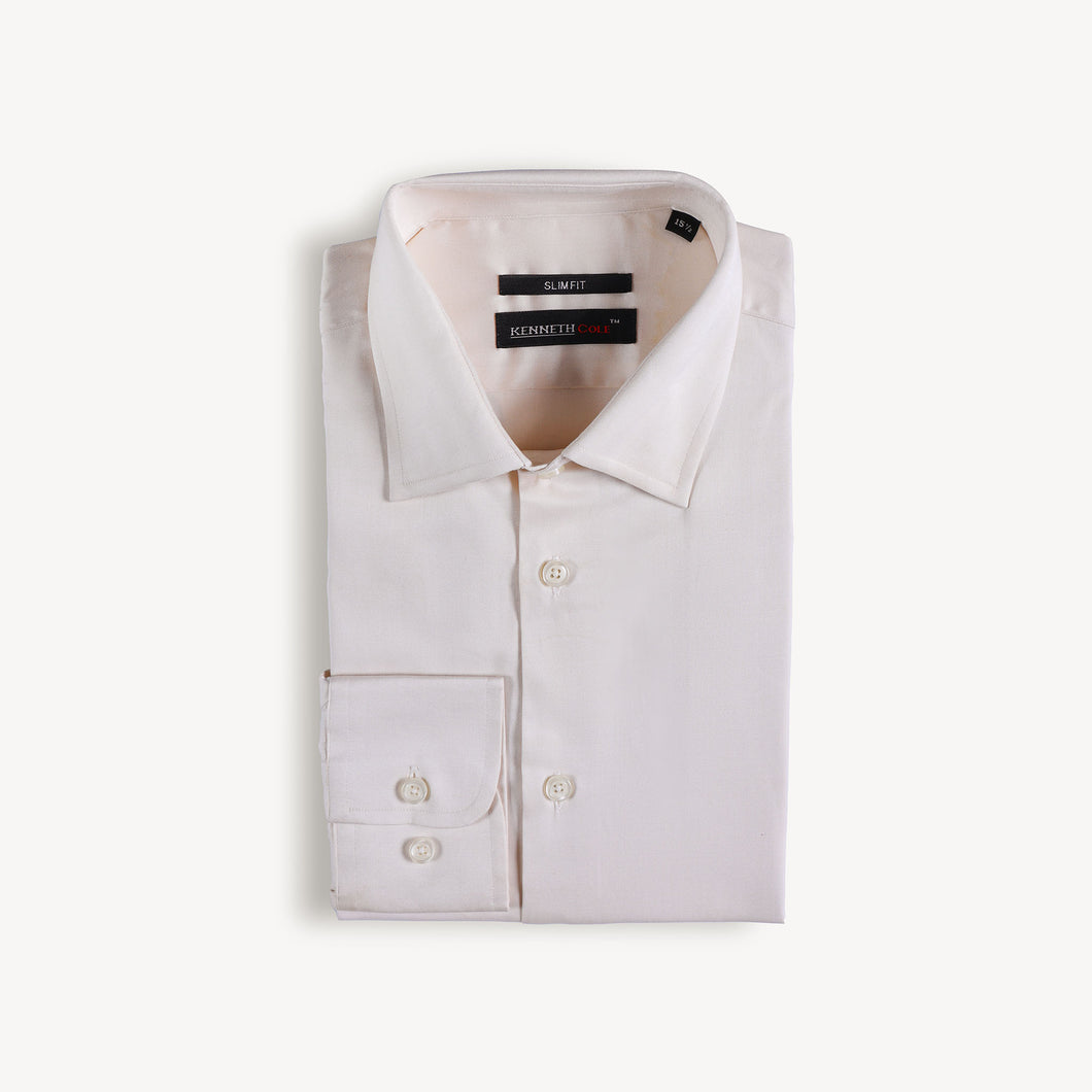 Beige Plain Dress Shirt