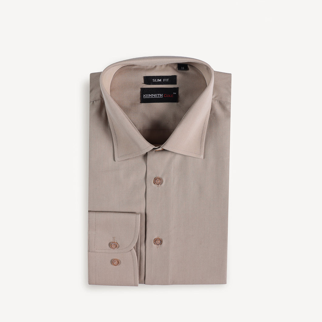 Brown Plain Dress Shirt