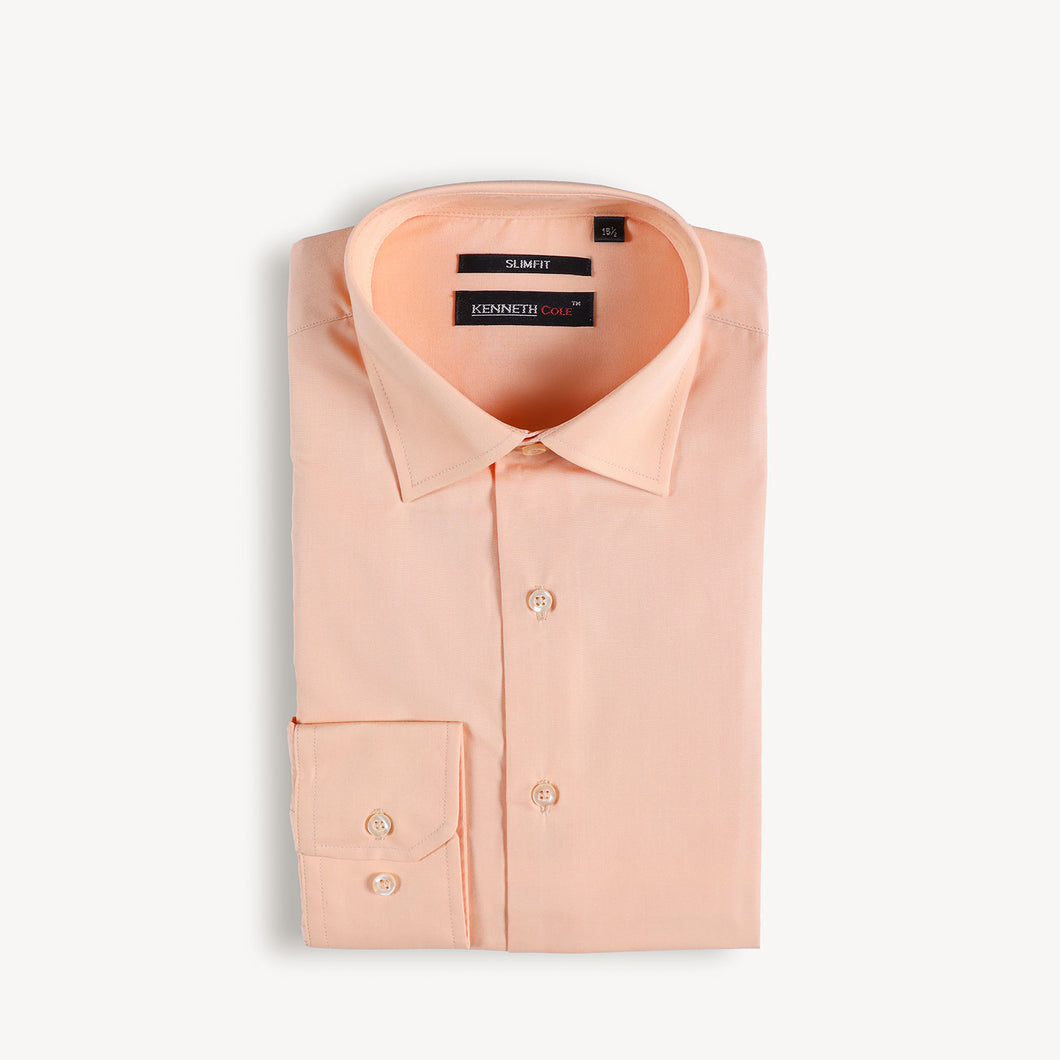 Peach Plain Dress Shirt